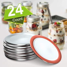 Mason Jar Lids Regular Mouth Canning Lid for Ball, Kerr Jars - 24-Count Split-Ty