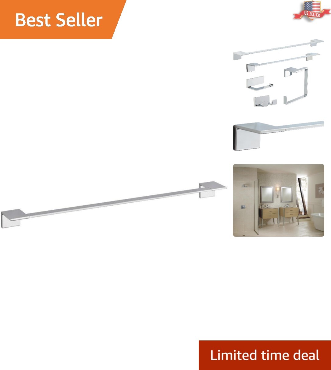Bar In Polished Chrome - Bathroom Elegance
