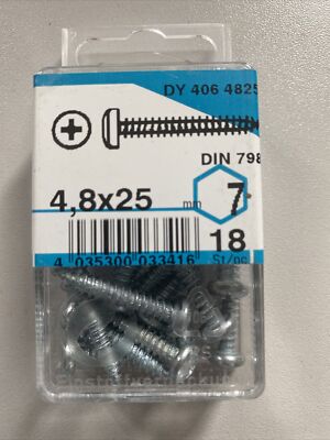 Connex Blechschrauben verzinkt Linsenkopf Kreuzschlitz 4,8 x 25 18 Stück