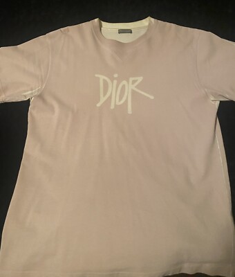 Christian Dior x Shawn Stussy Oversized T-shirt Large Pink | eBay