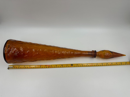 Mid-Century Amber Glass Bottle with Stopper - Empoli Style - 22.5" - Picture 5 of 5