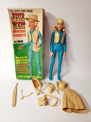 Vintage Johnny West Series Josie West  Doll With Accessories By Marx 1067-A