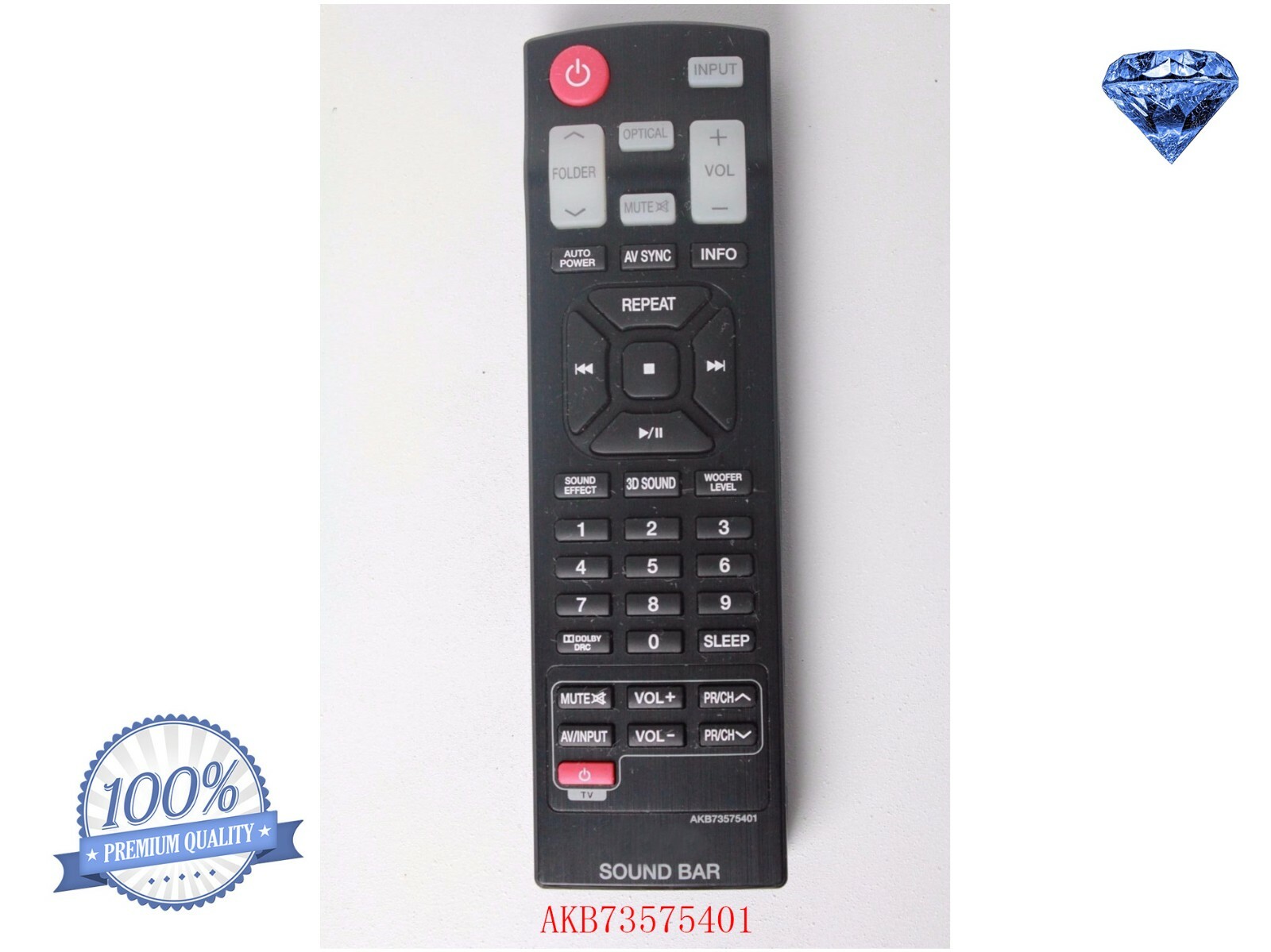 New Replaced AKB73575401 Remote for LG Soundbar NB2520A NB2420A NB3520A