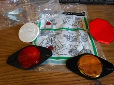 NOS GEM Banana Seat Bike Bicycle Reflector Set Front Rear Wheel Set of 4