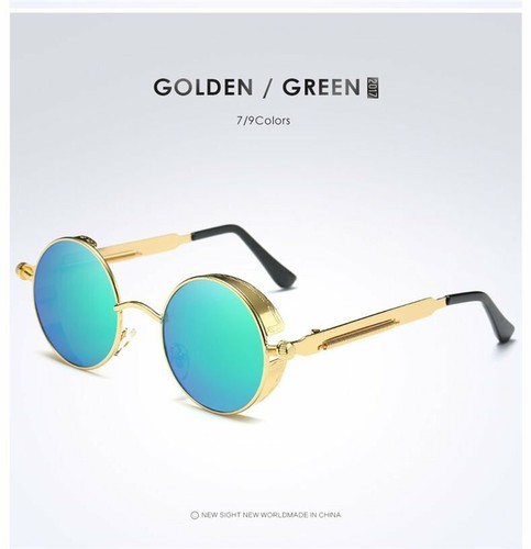 Retro Round Polarized Sunglasses Men Women Vintage Gothic Steampunk Glasses New - Picture 17 of 20