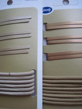 Goody Shades of Blonde 6 Flat Metal Bobby Slide Pins Aged Ouchless Hair Elastics