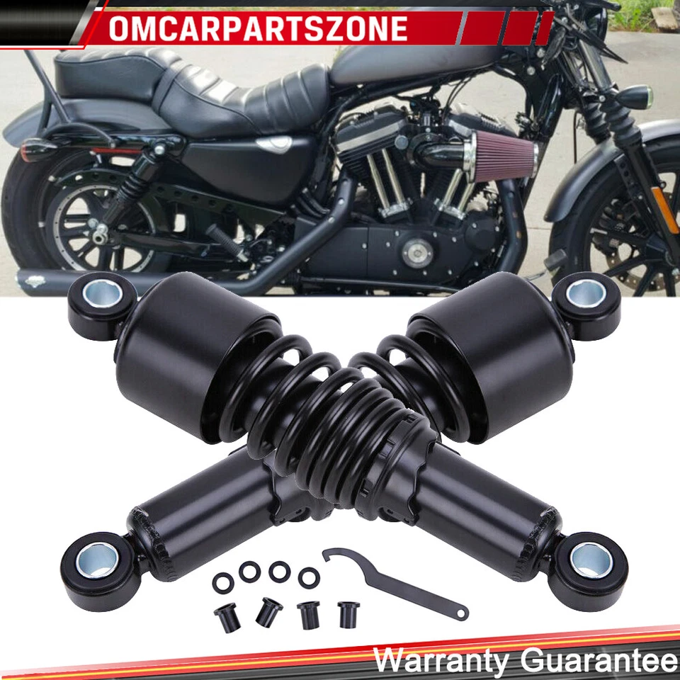 Kit de suspensión de amortiguador trasero descendente de 10,5" para Harley Sportster 883 1200 Iron Dyna Foto 2 de 4