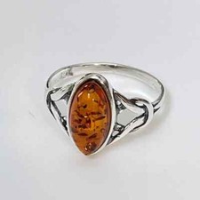 Awesome Baltic Amber Gemstone 925 Sterling Silver Handmade Ring All Size B-202