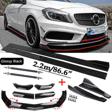 For Mercedes-Benz Front Bumper Splitter Body Kit Side Skirt Rear Lip Gloss Black
