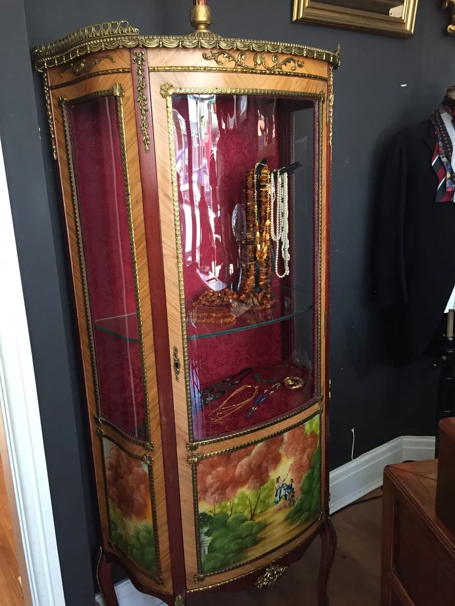 1950s glass display cabinet deals