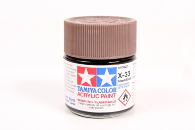 Tamiya 81033 X-33 Bronze Acrylic Paint 23ml Large Bottle - US