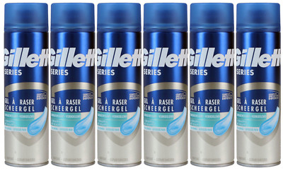 6x Gillette Series Rasiergel Sensitive Cool für Empfindliche Haut,Eucalyptus,200
