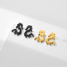Mini Pendiente de Dragón Chino Acero Inoxidable Pendientes Joyería Animal Regalo
