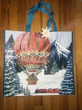 TJX Extra Large Reusable Tote Shopping Bag - Hot Air🎈 Balloon X-mas