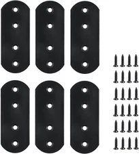 T Tulead Black 4-Hole Brace Melding Plates Straight 3.7"x1.5", 