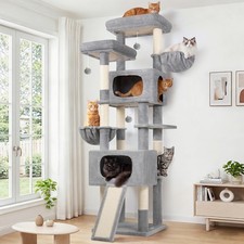 77-Inch Cat Scratch Tower for Large Cats, Multi-Level Heavy Duty Cat Tree