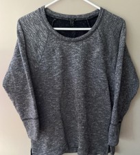 J CREW Ladies Sz Medium Charcoal Gray/White Heathered Sweatshirt