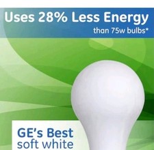Old Style - GE Soft white - 75w saves   -A19 Light Bulbs 2 x Multiple 4-Packs