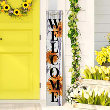 Sunflower Welcome Porch Sign Decor Summer Wooden Hanging Sign Door Porch Standin