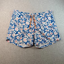 J. Crew Mens Blue 6" Floral Printed Flex Swimwear Shorts Size L Preppy