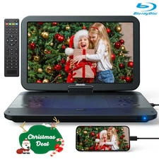 16"/15" Portable DVD Player Blu-ray Optional Swivel Screen USB HDMI w/ Battery