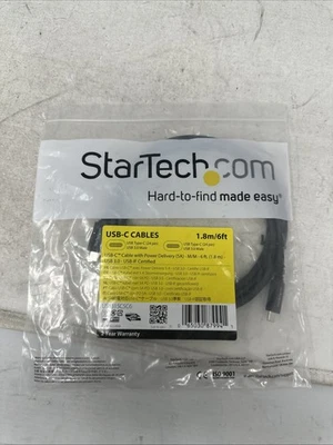 STARTECH USB315C5C6 6FT USB C TO USB C 5A CHARGING CABLE NEW - Image 1 of 4