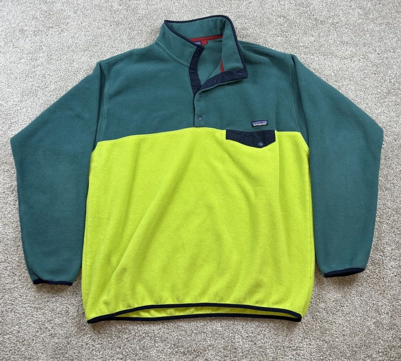 patagonia synchilla t snap pullover outdoor hiking fleece jacket