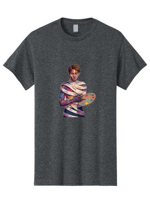 Painter-With-Paint-Splatter Mens Graphic Tee, 100% Cotton, Casual Summer Wear