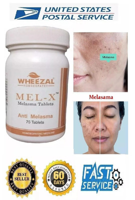 Wheezal Homeopathy Mel-X (75 Tablets) for Skin Pigmentation,chloasma,melasmma