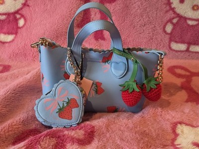 New Release Juicy Couture Sweet Strawberry Mini Tote / Coin Pouch Detachable...