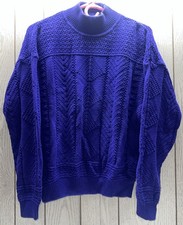 Vintage Liz Sport 100 Cotton Mock Neck Knit Purple Sweater Medium