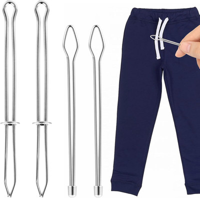 4Pcs DIY Rope Threader, DIY Drawstring Threaders, Metal Bodkin Sewing Tool for S