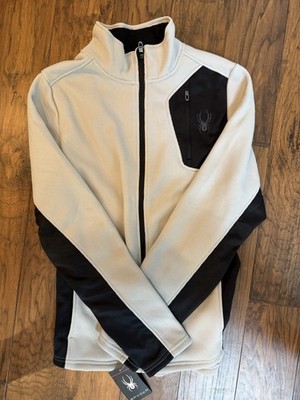 Spyder Cirrus Colorblock Fleece Full-Zip Jacket Gray Black M