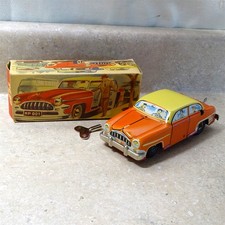 Vintage Western Germany Tin DBP. ANG. Car Box, Wind Up Toy, Works