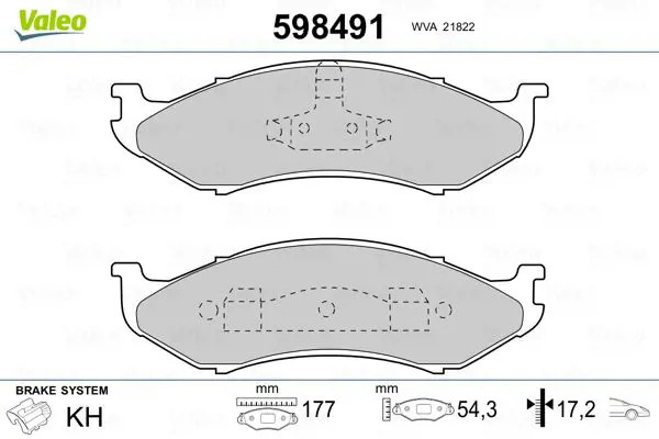 Pastiglie freno Assale anteriore 598491 VALEO per JEEP CHEROKEE GRAND CHEROKEE I