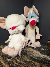 VTG 96 Warner Bros Animaniacs Pinky  the Brain 24" Hawaiian Plush Toy with Tags