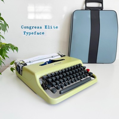 Olivetti Lettera 22 Lime Green Congress Elite Typeface 1950s UPS 3-Day US/CAN