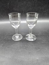  2 Antique Victorian Simple Sherry Or Port  Glasses Hand Made 10.5 Cm Tall 