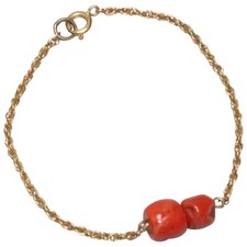 Vintage Gold Filled Coral Bracelet