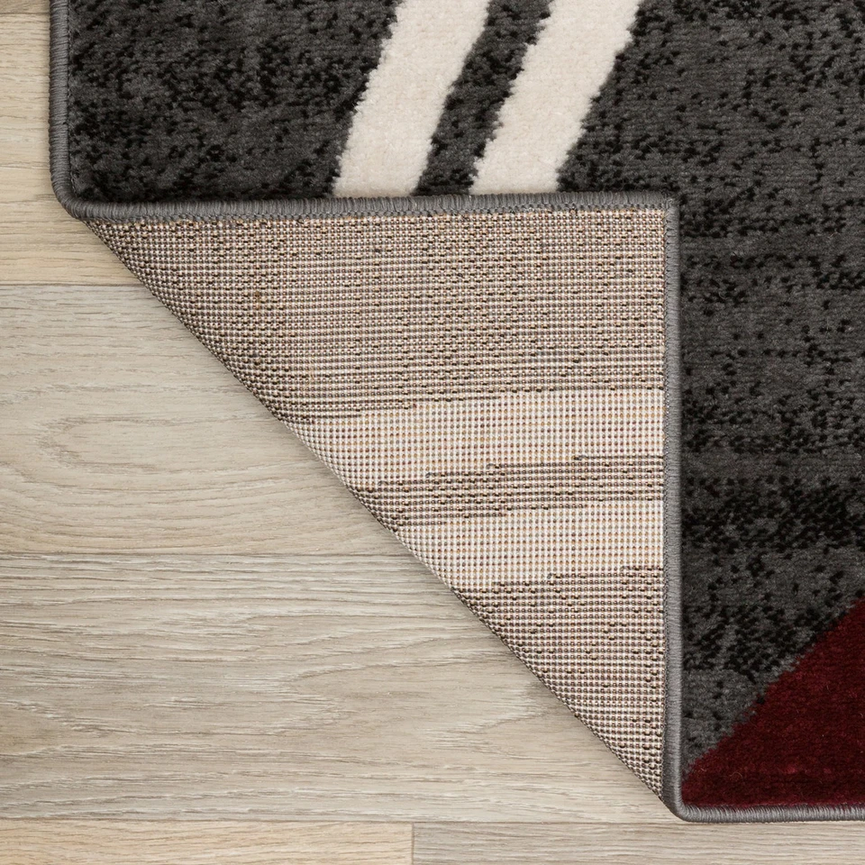 Rugshop Alfombras Grandes 9x12 Modernas Diseño Círculos Abstractos Alfombras Rojas para Salón Foto 3 de 4