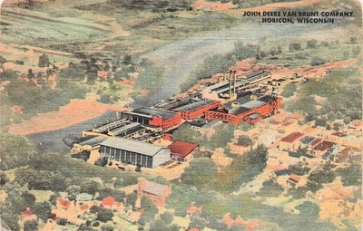 Postcard, John Deere, Van Brunt Company, Horicon, Wisconsin, Aerial View