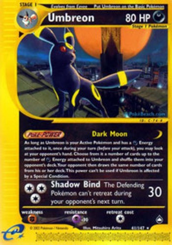 Lightly Played Umbreon - 41/147 - Rare Pokemon Aquapolis