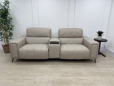 DFS Showcase 3 Seater Power Recliner Cinema Sofa In Borelli Oatmeal Leather