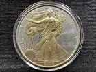 USA, Silver (.999), 2005 1oz Eagle Dollar, Gold Plated, With COA, Some Toning