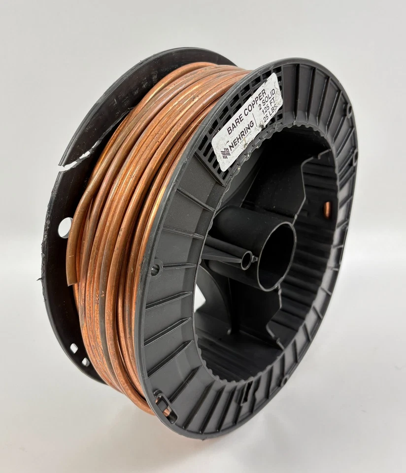 Nehring Bare Copper 2 Solid 125 ft Electrical Wire Grounding Conductor - Image 3 of 4