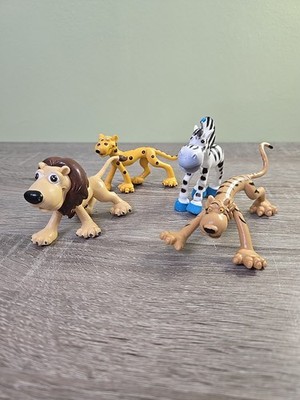Gosnell: Funny Animals Zoo Figures - Zebra, Lion, Leopard, & Tiger