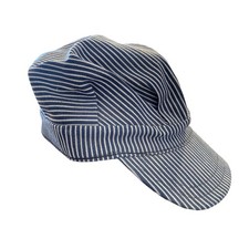 Vintage NOS Utility Cap Hickory Stripe Railroad Engineer Hat Sanforized USA