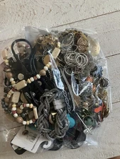 Jewelry Lot 3+lbs Necklace Bracelet Earring Pins All Wearable Some Signed Pieces