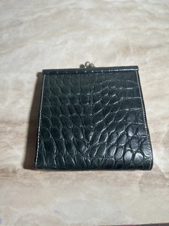 Cartera de cuero verde Dooney Bourke Kisslock bolsa para monedas Foto 2 de 4