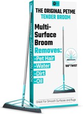 Magic Broom Squeegee Dog Pet Hair Remover, Rotatable, Height Silver Blue 